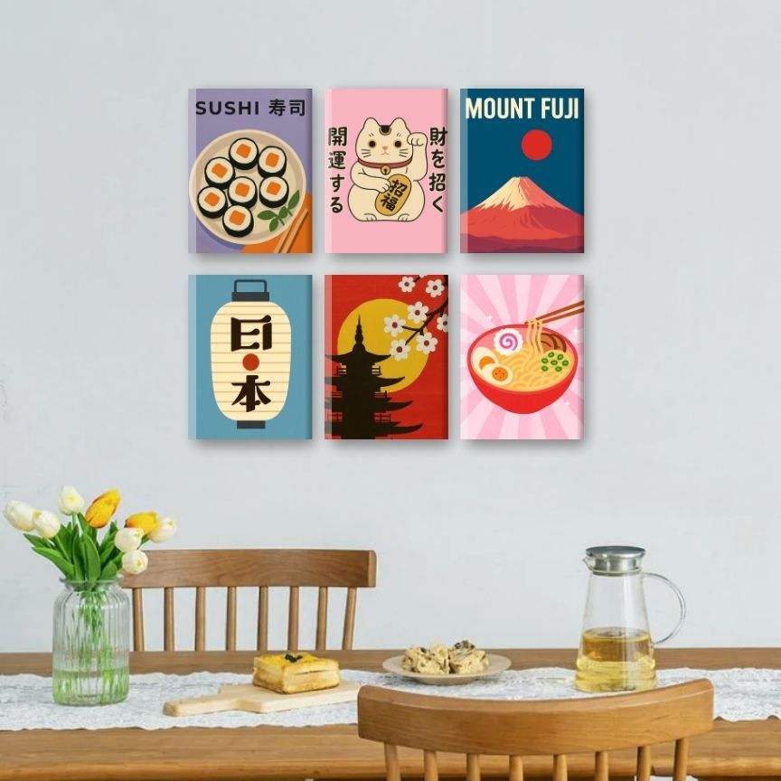 6 Mini Paintings - Japan Set
