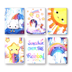6 Mini Paintings | Kawaii Rainbow Set - By Tiny Tami