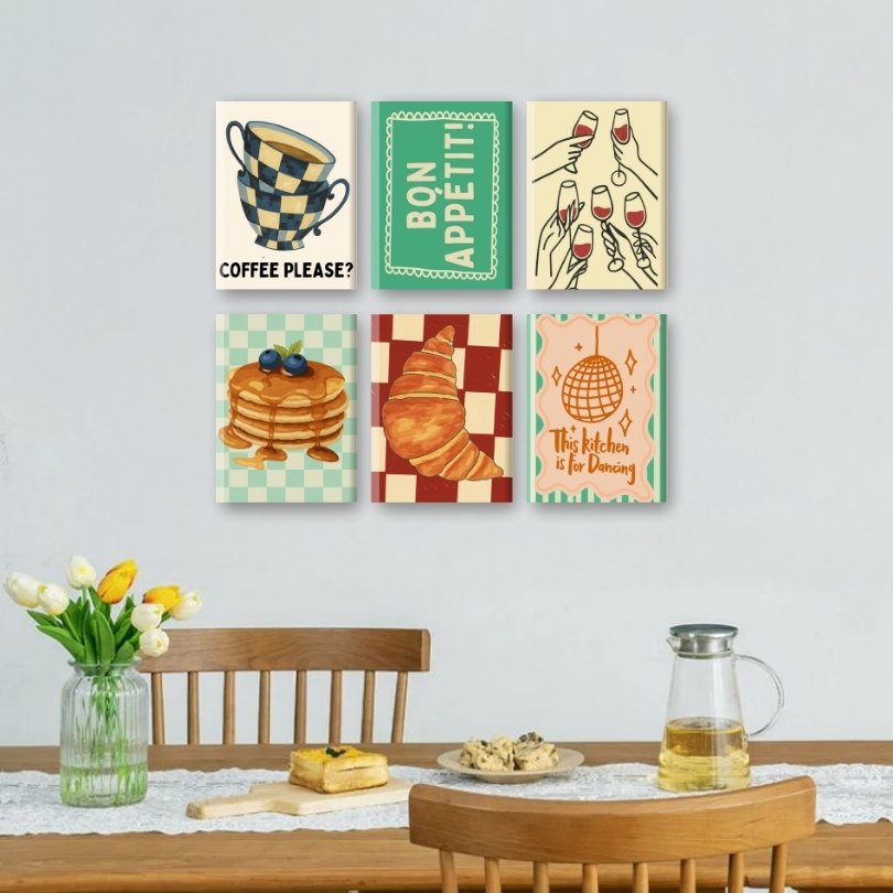 6 Mini Paintings - Kitchen Set