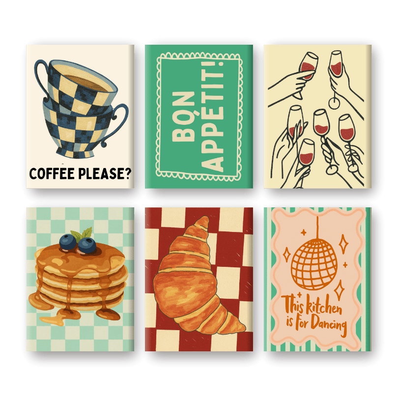 6 Mini Paintings - Kitchen Set