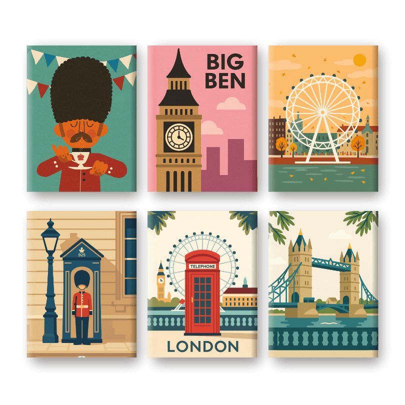 6 Mini Paintings - London Set