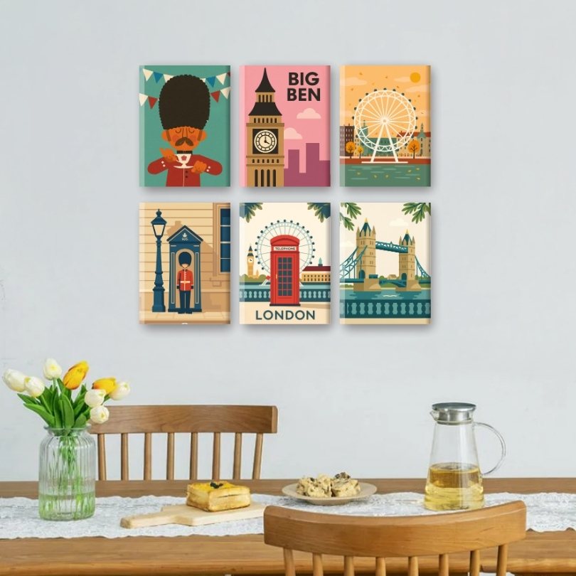 6 Mini Paintings - London Set