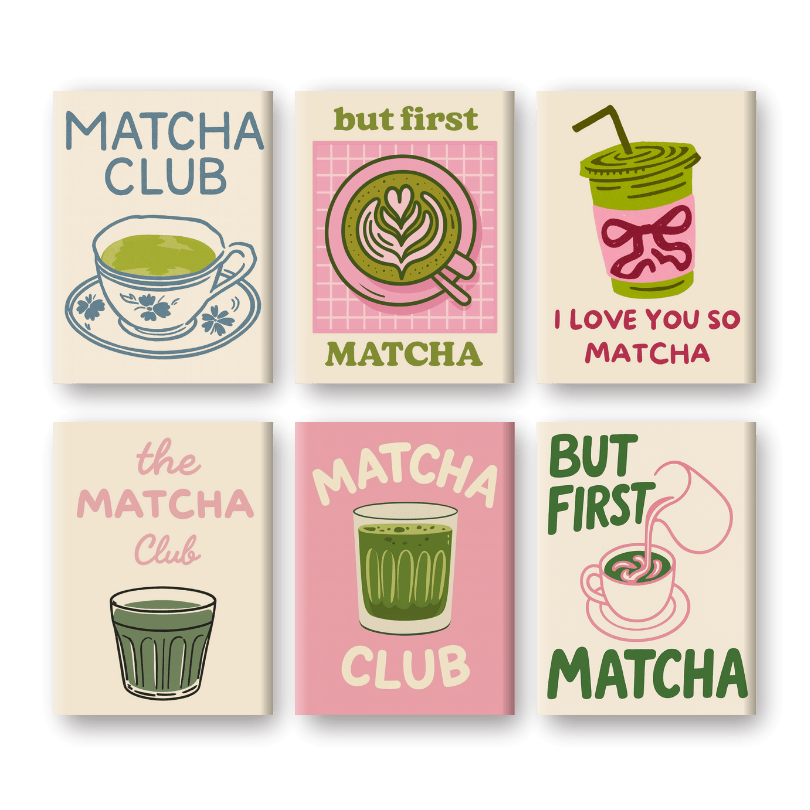 6 Mini Paintings - Matcha Set