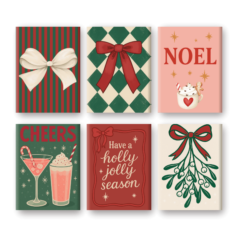 6 Mini Paintings - Merry Christmas Set
