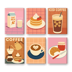 6 Mini Paintings - Morning Breakfast Set