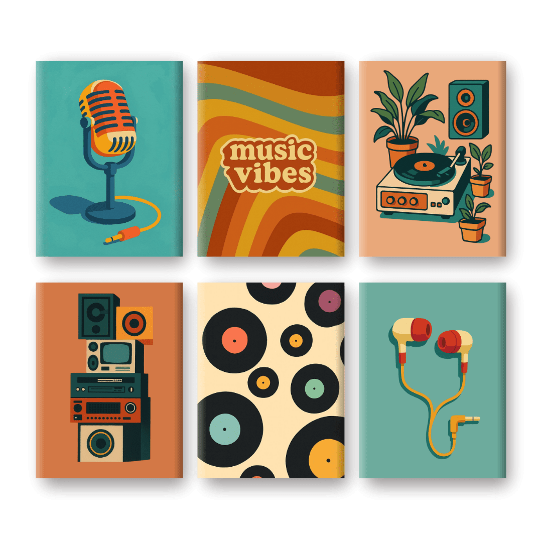6 Mini Paintings - Music Set