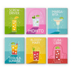 6 Mini Paintings - Paint & Pour Cocktail Set