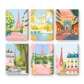 6 Mini Paintings - Paris Set