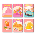 6 Mini Paintings - Pastel Italy Set