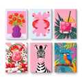 6 Mini Paintings - Pastel Pop Art Set