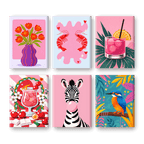 6 Mini Paintings - Pastel Pop Art Set