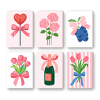 6 Mini Paintings - Pink Aesthetics Set