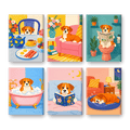 6 Mini Paintings - Puppy Routine Set
