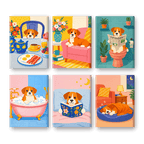 6 Mini Paintings - Puppy Routine Set
