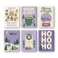 6 Mini Paintings - Purple Christmas Set