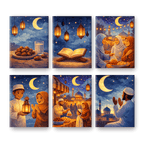 6 Mini Paintings - Ramadan Evenings Set