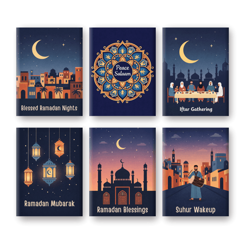 6 Mini Paintings - Ramadan Set