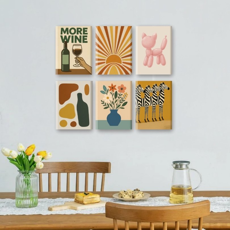 6 Mini Paintings | Retro Charm Set