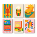6 Mini Paintings | Retro Food Set
