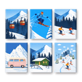 6 Mini Paintings - Ski Set