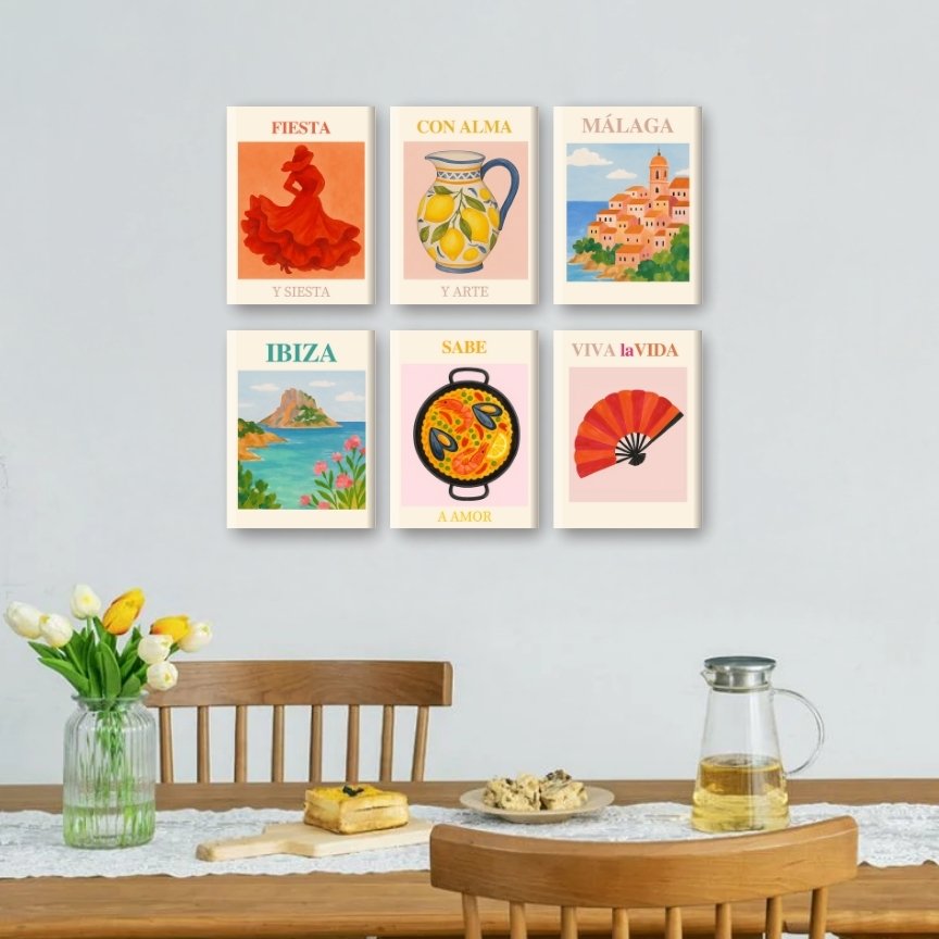 6 Mini Paintings - Spanish Summer Set