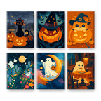 6 Mini Paintings - Spooky Halloween Set