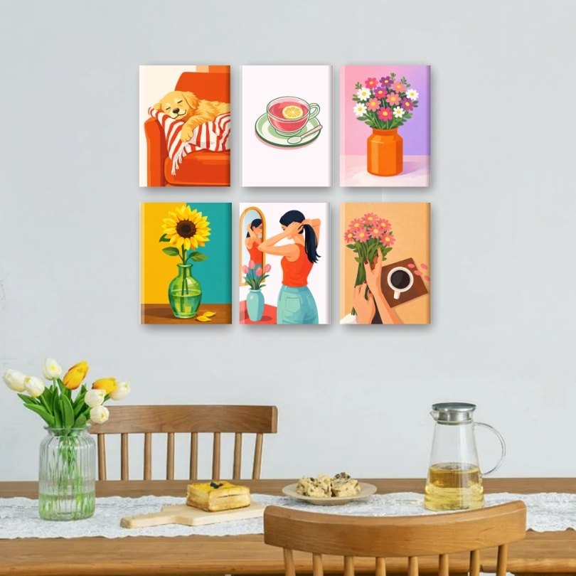 6 Mini Paintings - Sunny Comfort Set