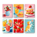 6 Mini Paintings - Sweet Summer Set