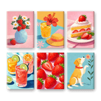 6 Mini Paintings - Sweet Summer Set