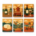 6 Mini Paintings - Taste of France Set