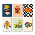 6 Mini Paintings | Tasty Mornings Set