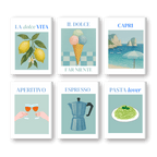 6 Mini Paintings - The Taste of Italy Set