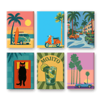 6 Mini Paintings | Tropical Retro Set