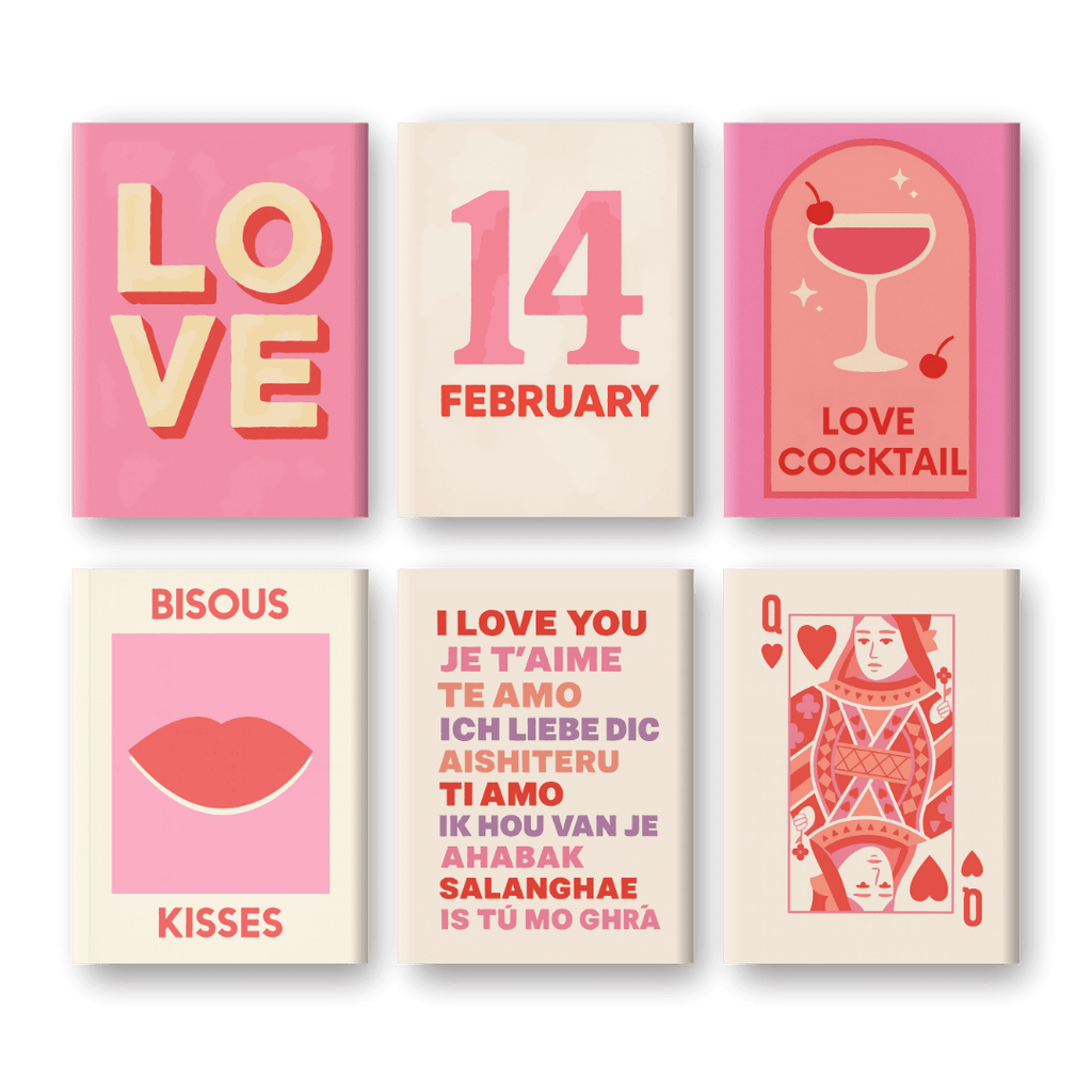 6 Mini Paintings | Valentine Set