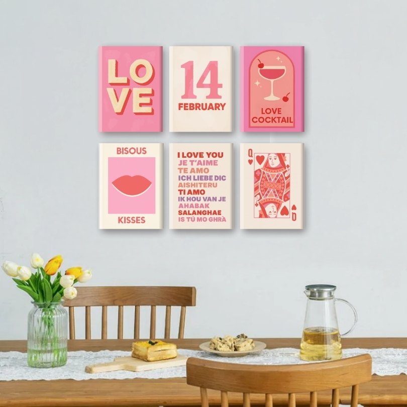 6 Mini Paintings | Valentine Set