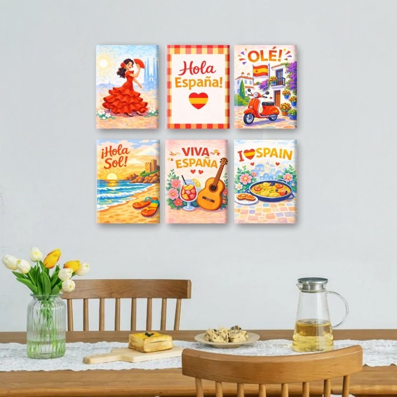 6 Mini Paintings - Viva Spain Set