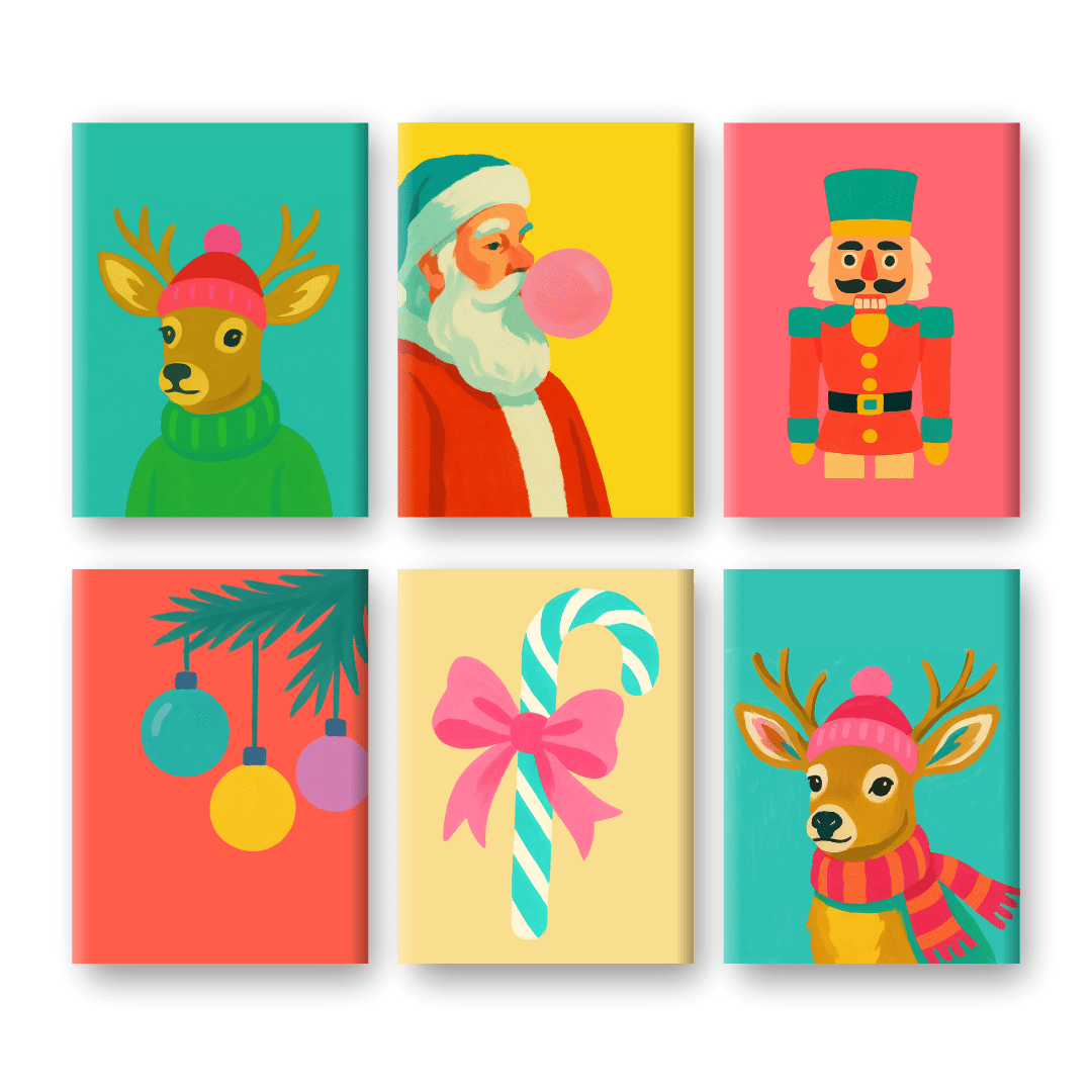 6 Mini Paintings | Vivid Christmas Set