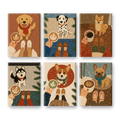6 Mini Paintings - Winter Coffee & Dogs Set