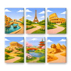 6 Mini Paintings - World Trip Set