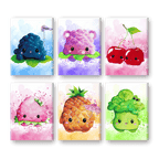 6 Mini Paintings | Kawaii Foods Set - By Tiny Tami
