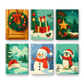 6 Mini Paintings | Snowy Christmas Set
