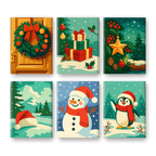 6 Mini Paintings | Snowy Christmas Set
