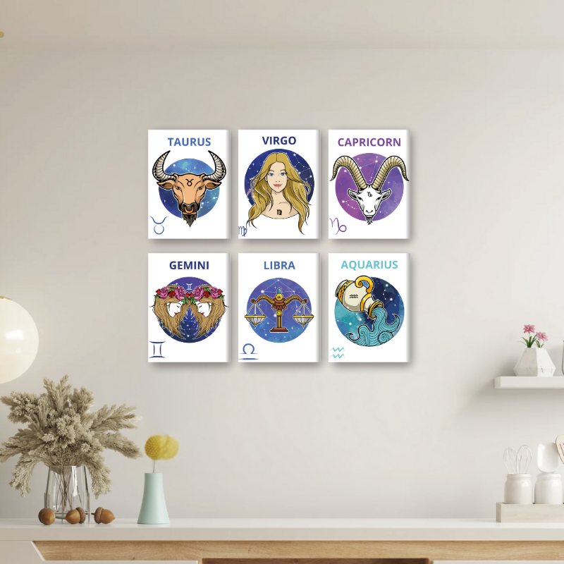 12 Mini Paintings | Zodiac Set
