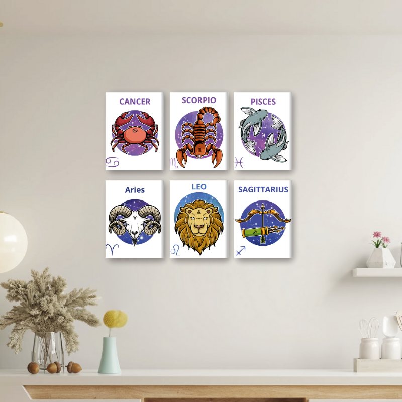 12 Mini Paintings | Zodiac Set
