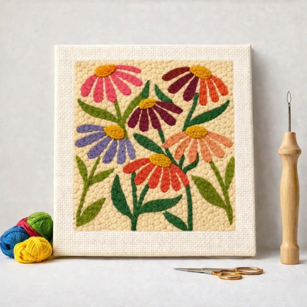 Punch Needle – Colorful Wildflowers