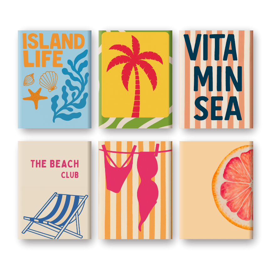 6 Mini Paintings - Island Life Set