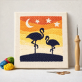 Punch Needle – Flamingo at Sunset