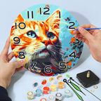 Painting by Numbers Clock – Beautiful Cat