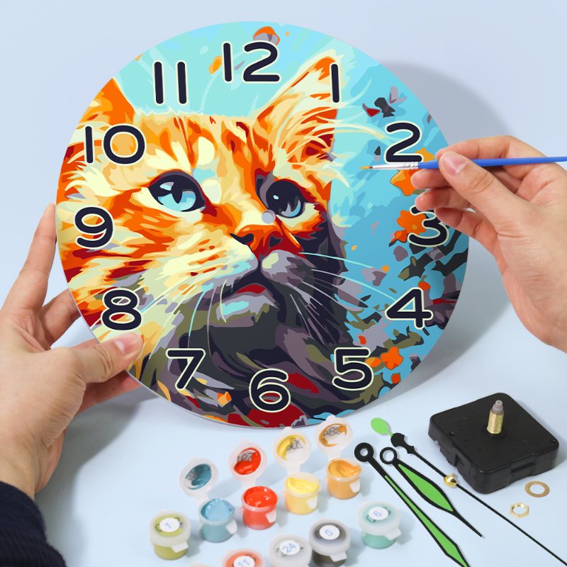 Painting by Numbers Clock – Beautiful Cat