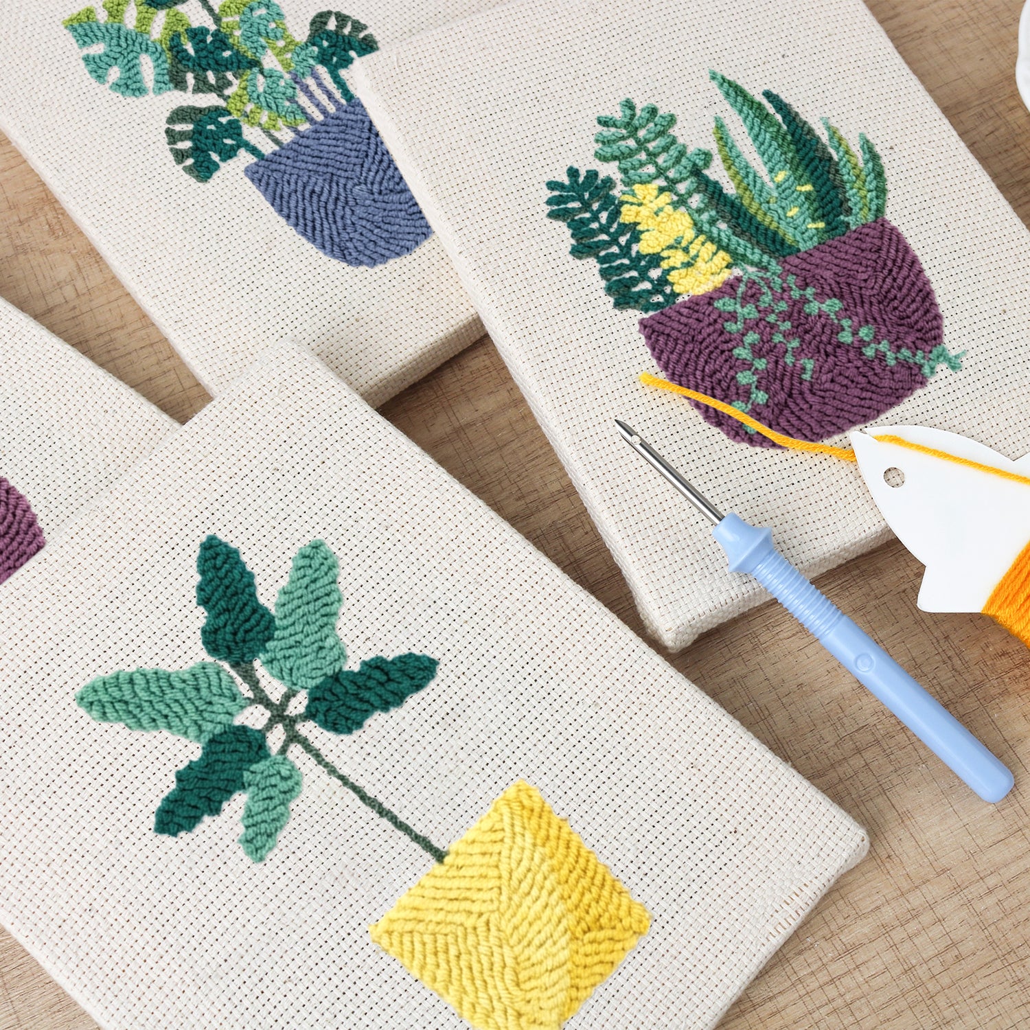 Potted Plants 12 | Mini Punch Needle Kit